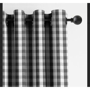 6ix Tailor Fine Linens Custom Made Curtain Panel Pair Walter Check Grommet 50x84